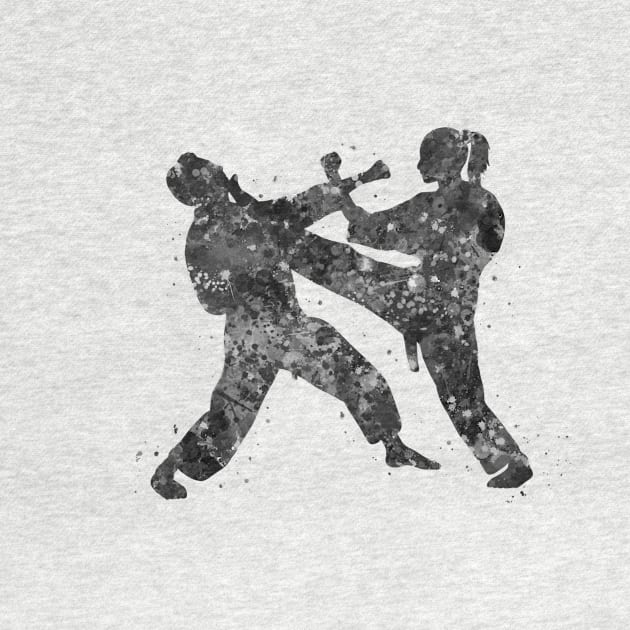 Taekwondo black and white by Yahya Art